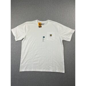Carhartt Pocket T Shirt Mens XL White Relaxewd Fit Work Wear Short Sleeve Crew